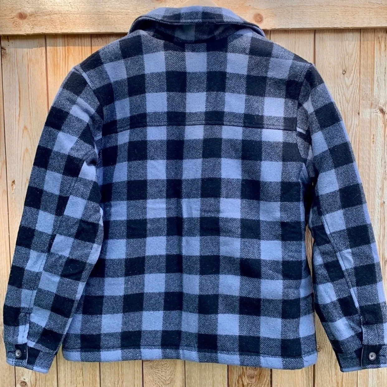 WOOLRICH Vintage Wool Plaid Fleece Lined Button Down Winter Shirt Coat Jacket Shacket