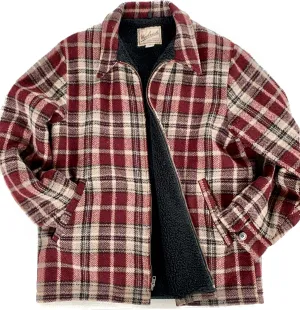 WOOLRICH Vintage Wool Plaid Fleece Lined Zippered Winter Coat Shirt Jacket Shacket