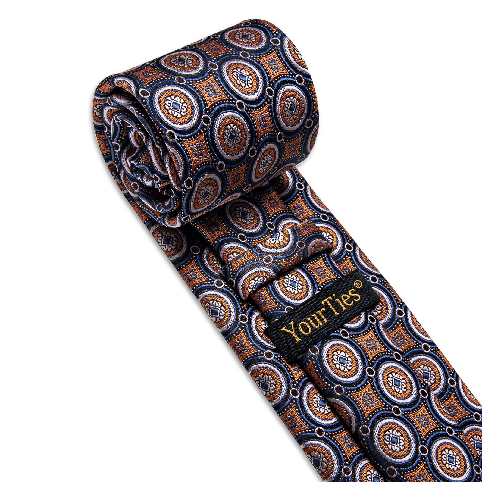 YourTies $19.5 Orange Tie Jacquard Men's Novelty Formal Regular Necktie Set