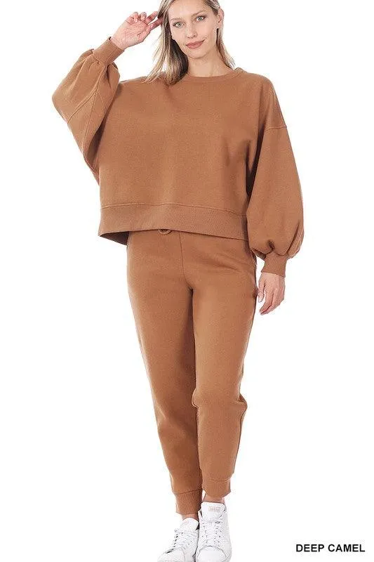 Zenana Sweatshirt and Sweatpants Set