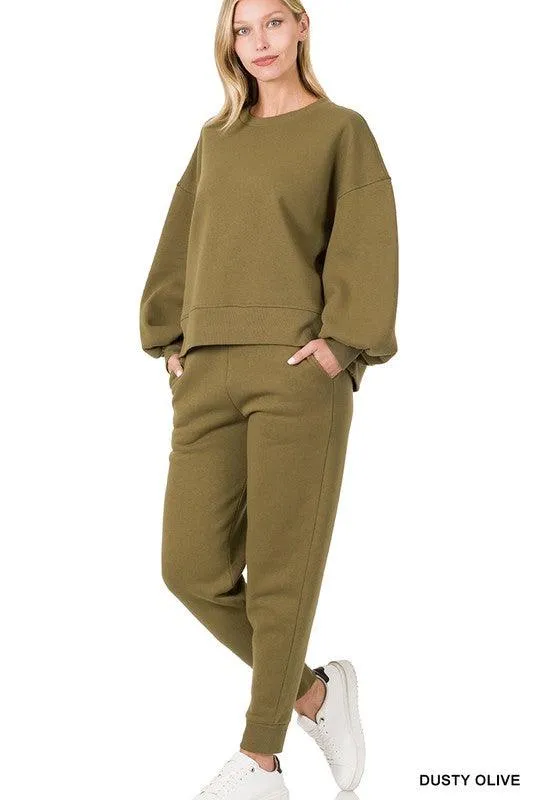 Zenana Sweatshirt and Sweatpants Set